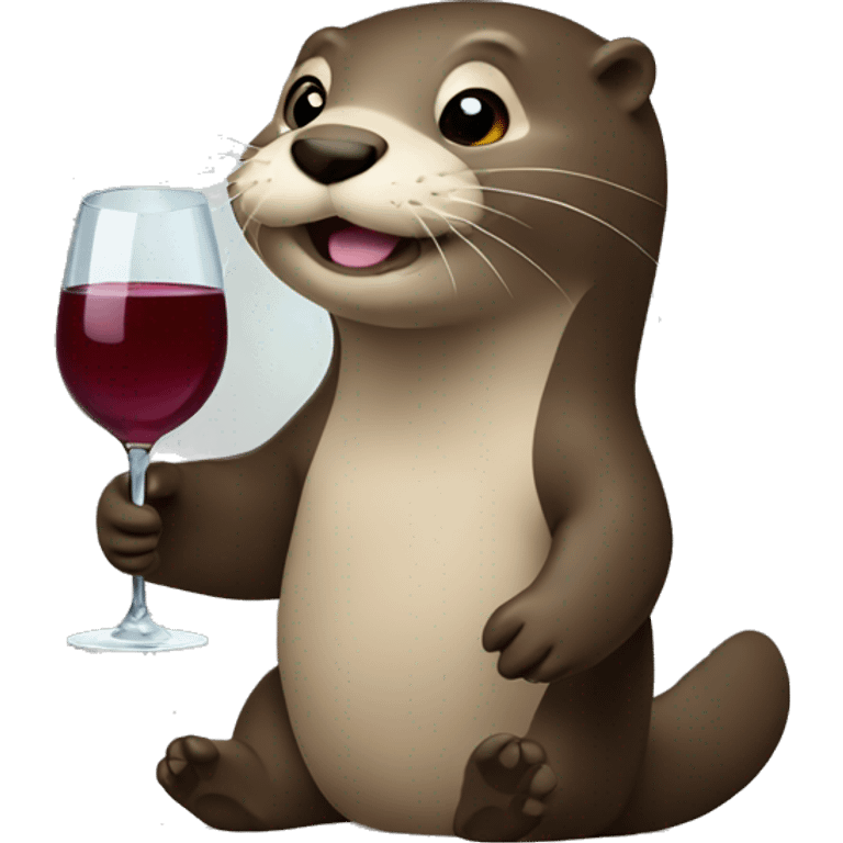 Otter holding wine bottle  emoji