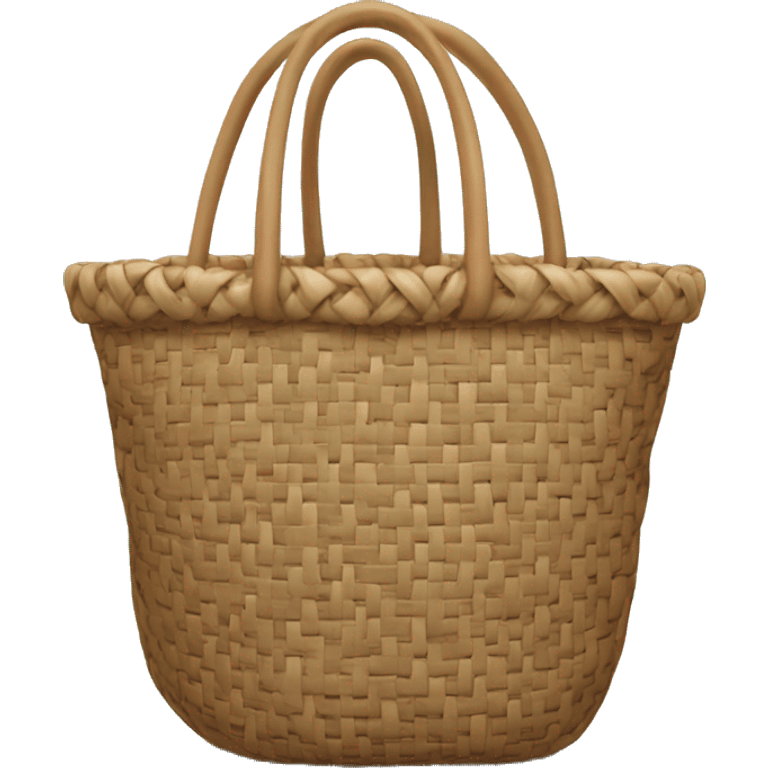 Woven brown beach bag emoji