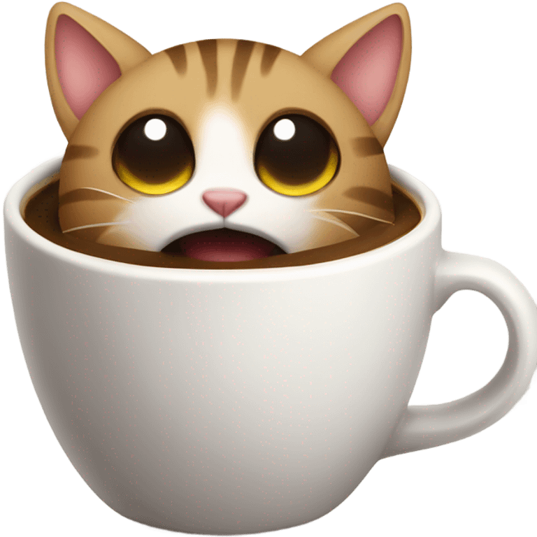 Cat knocking over coffee emoji