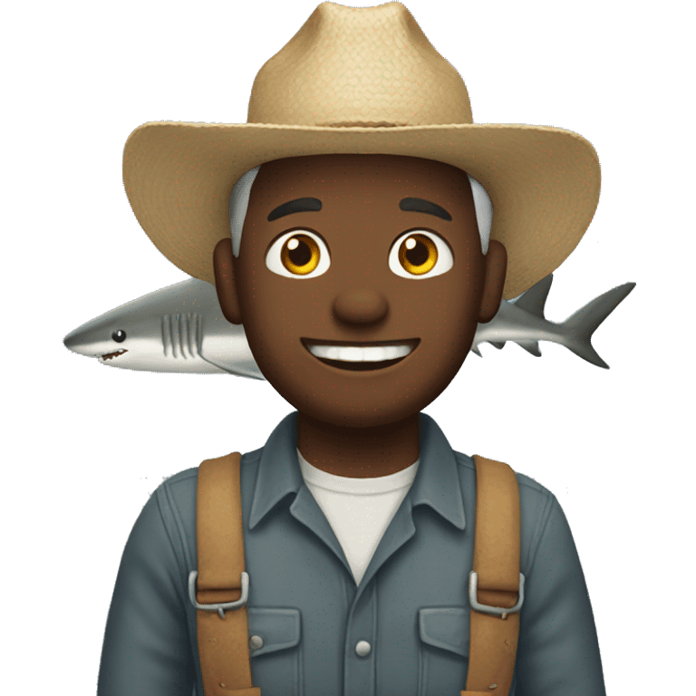 Farmer shark emoji