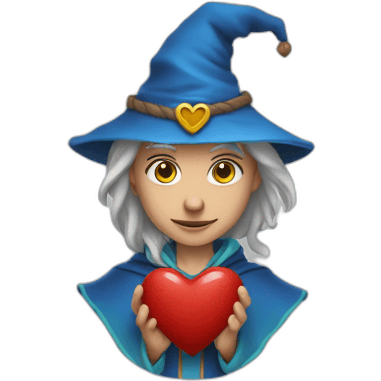 Un sorcier avec des coeur dans les yeux emoji