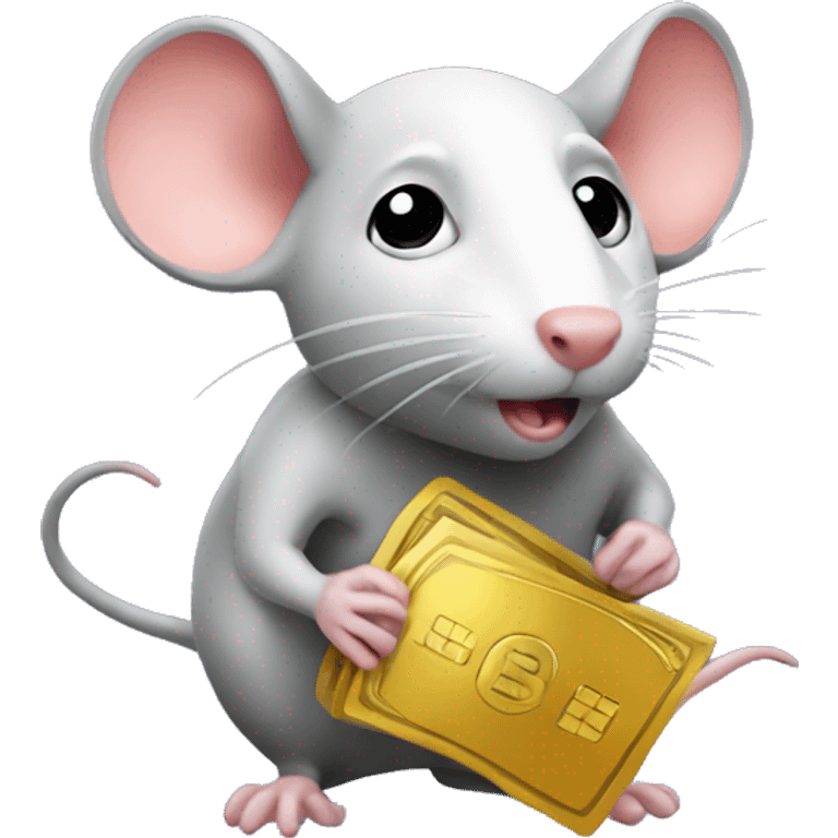 Rat securing a bank emoji