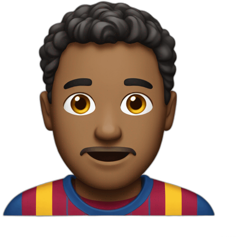 A man wearing a Barcelona shirt  emoji