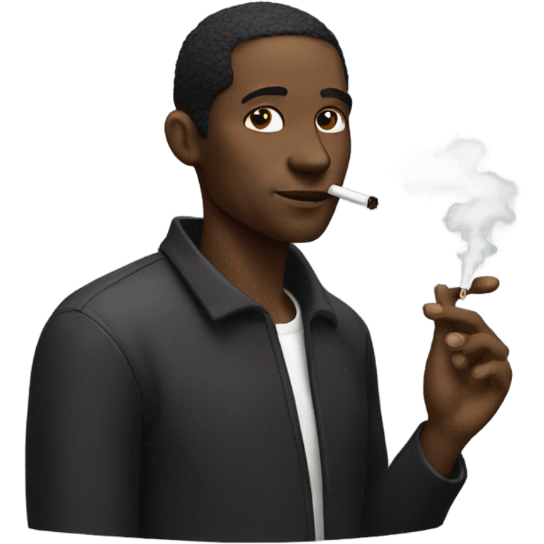 Black man smoking  emoji