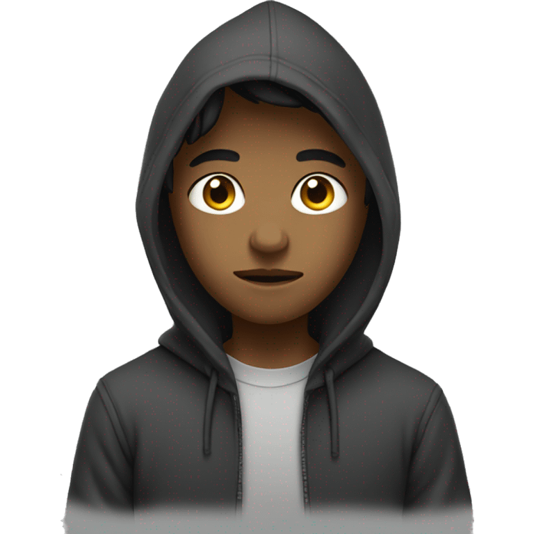 Boy wearing hoodie quiet  emoji