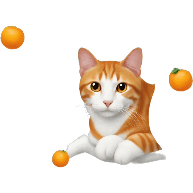 Orange cat in a white tree emoji