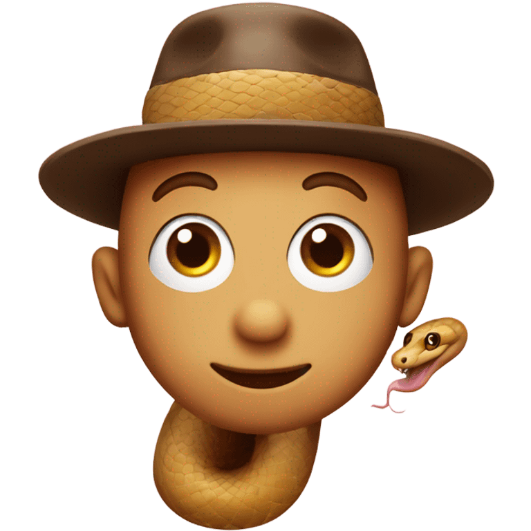 Cute snake in pork pie hat emoji