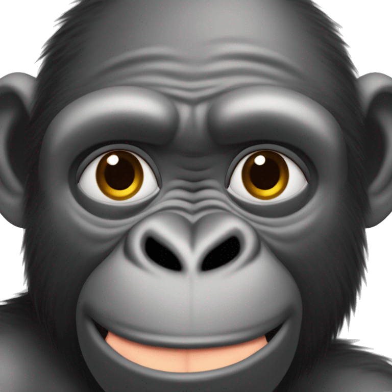 Gorilla shrugging shoulders like qui fait un bisou emoji