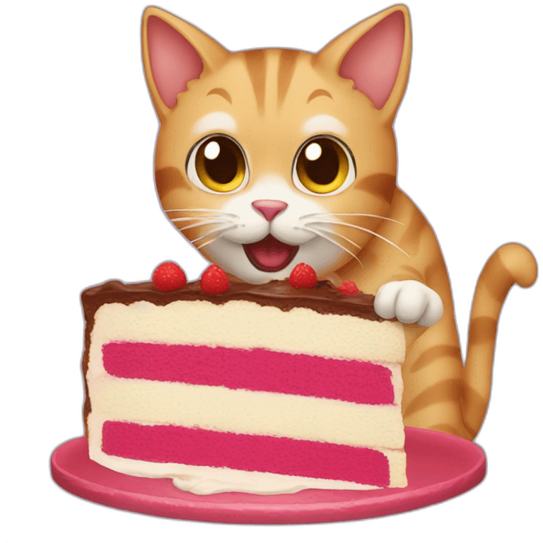 cat eating cake emoji