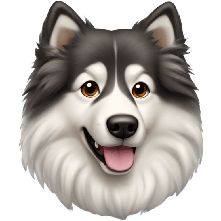 Belgian Tervuren Samoyed mixed breed dark and light emoji