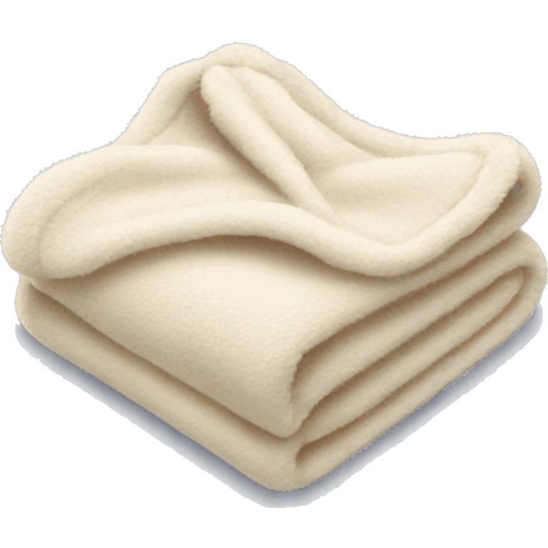 Folded fuzzy cream blanket emoji