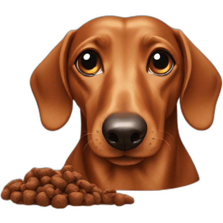 dachshund eating poop emoji