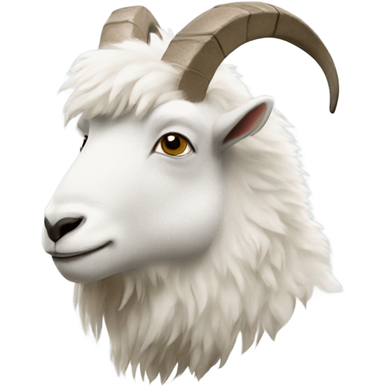 Fluffy white Mountain goat  emoji