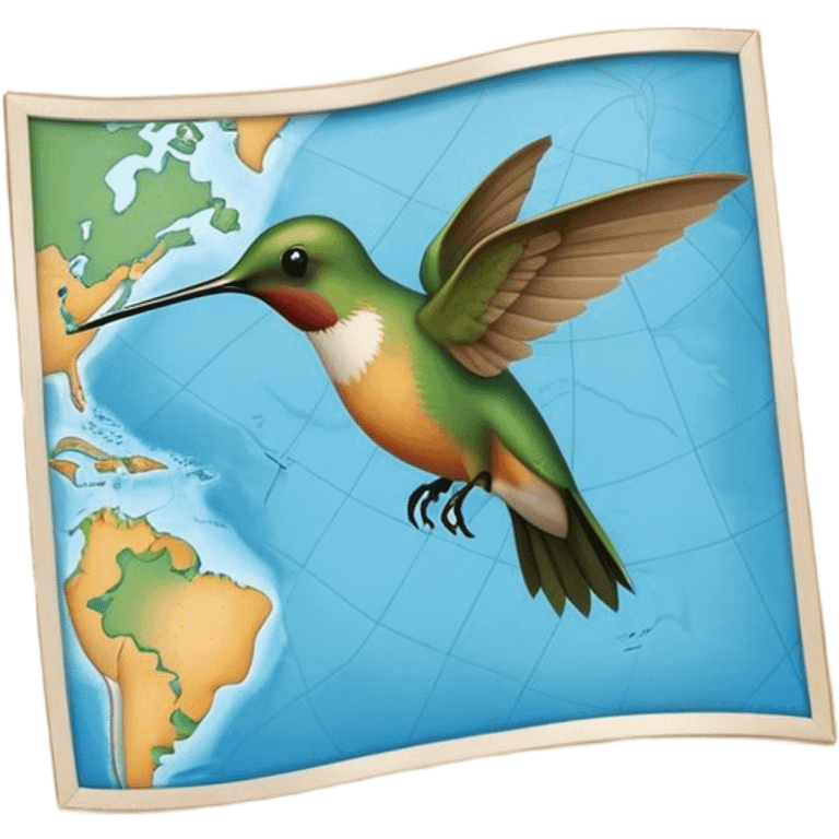 Colibris et carte de la martinique  emoji