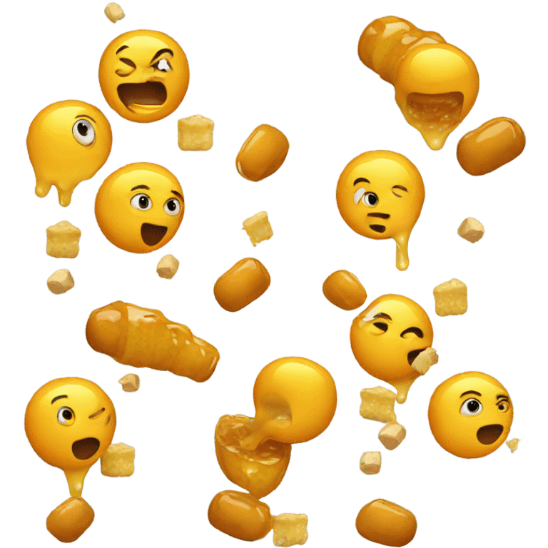 Emoji eating honey emoji