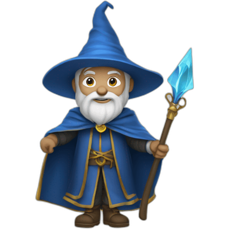 Wizard with a cape and blue shoes emoji