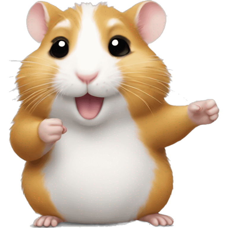 Hamster doing peace sign emoji