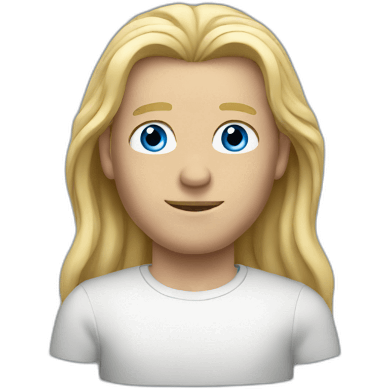 Man with long blonde hair blue eyes emoji