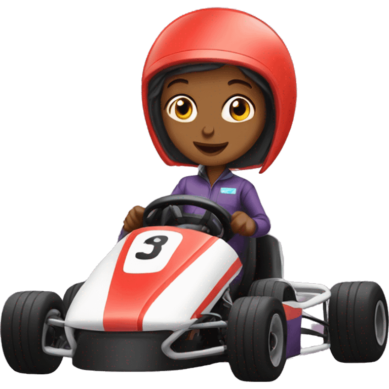 Girl on karting emoji