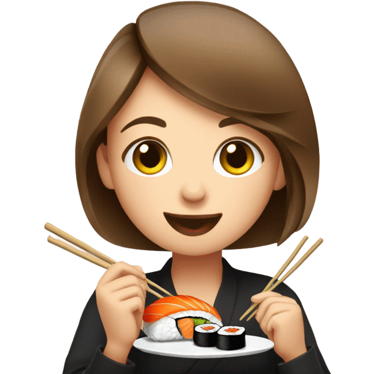 Polish girl eating shushi emoji