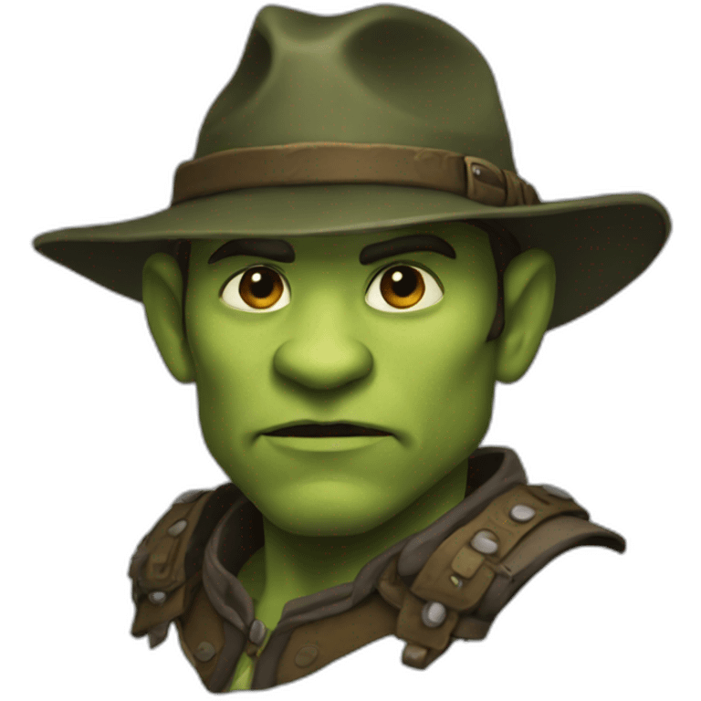 Orc ranger wearing fedora  emoji