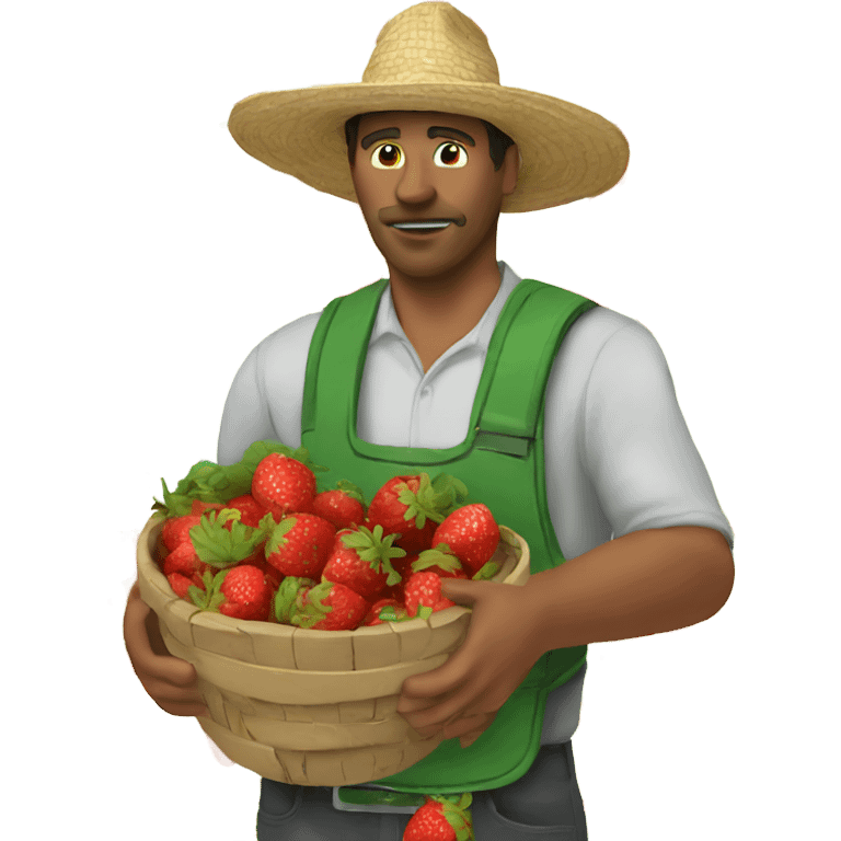 Mexican picking strawberries emoji