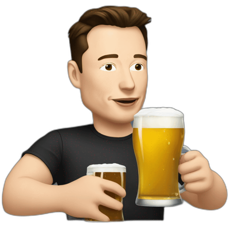 elon musk drinking beer emoji