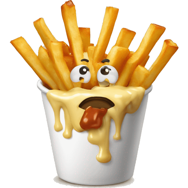 Poutine mangeant une poutine emoji