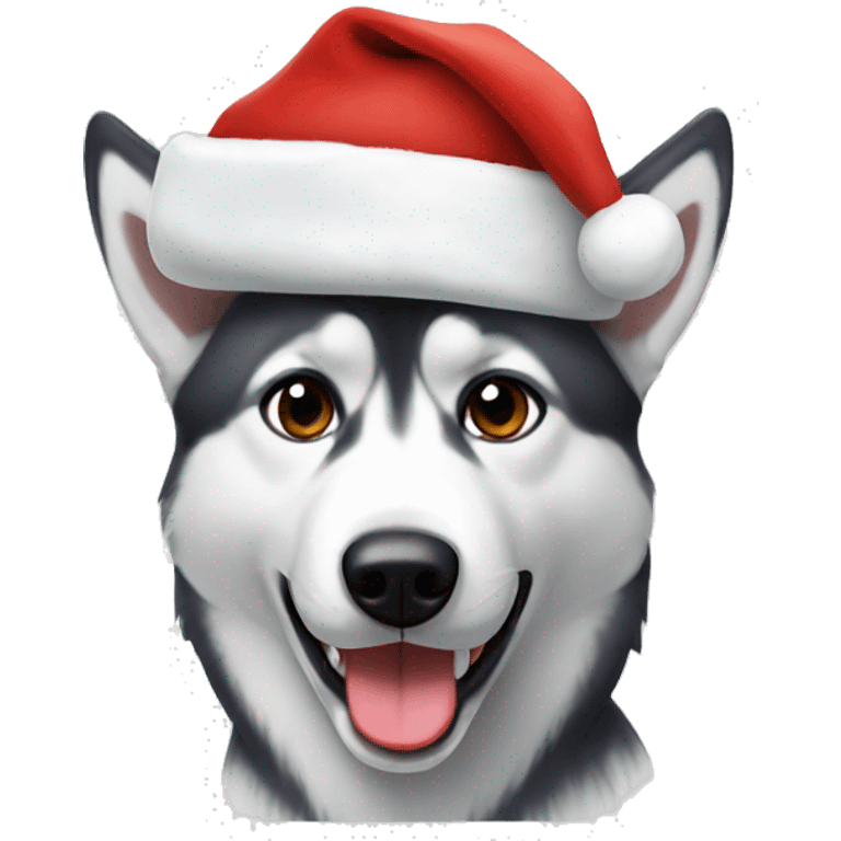 husky with santa hat emoji