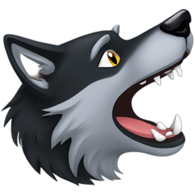 Black wolf howling  emoji