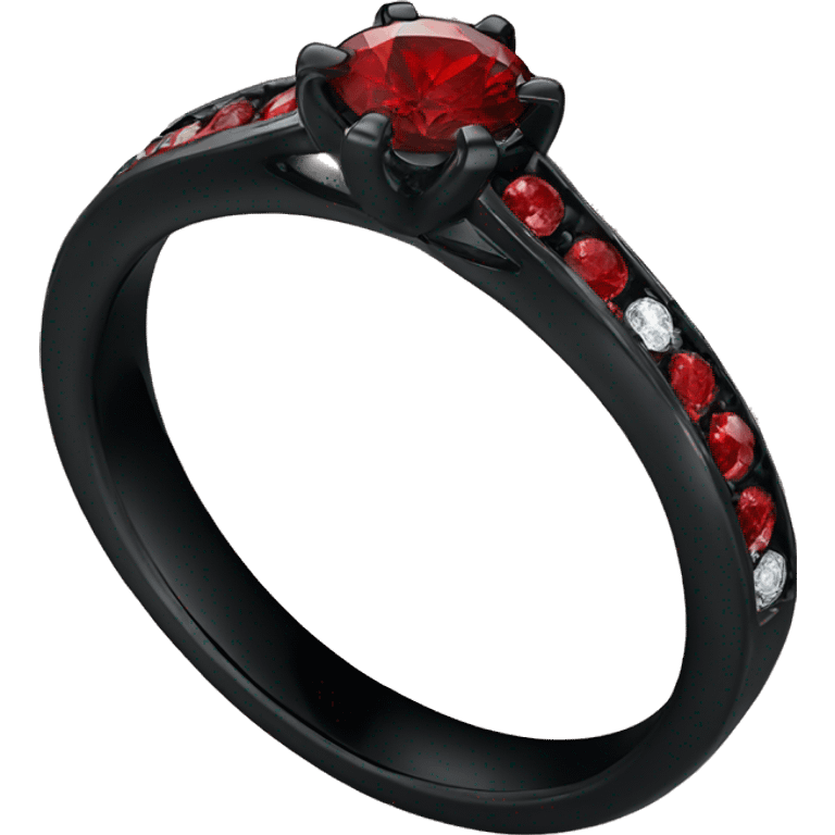 Black wedding ring red diamond emoji