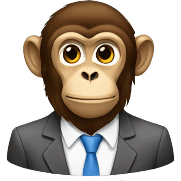 Monkey in office, call phone emoji