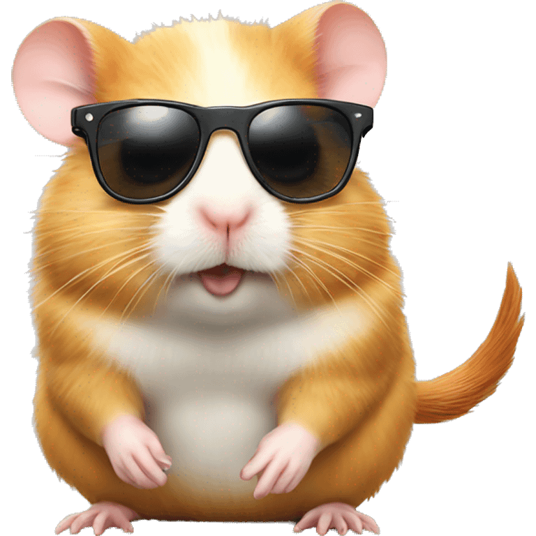 hamster with sunglass, not hairy emoji