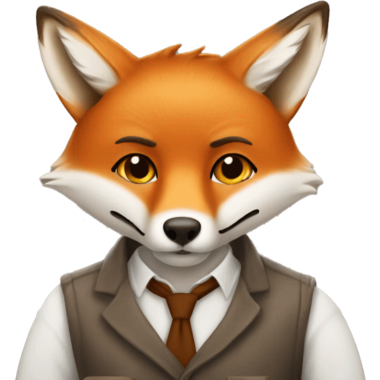 Tierd fox drinking coffee emoji