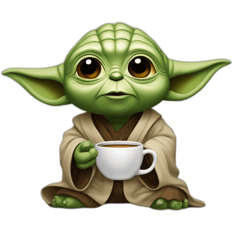 Yoda qui boit du café emoji