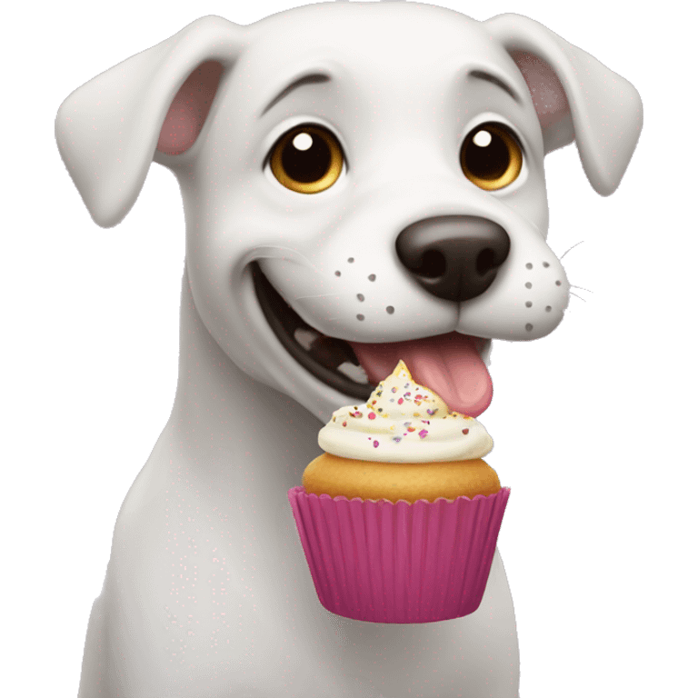 dog eating cupcake emoji