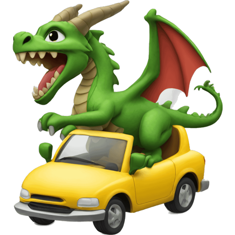 Dragon driving a car  emoji