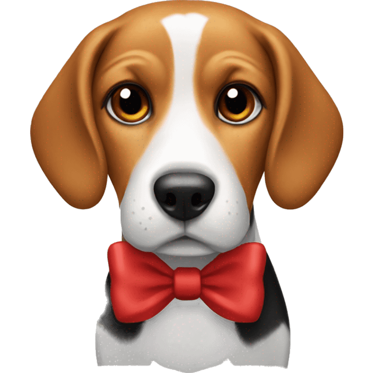 Beagle with red bow emoji