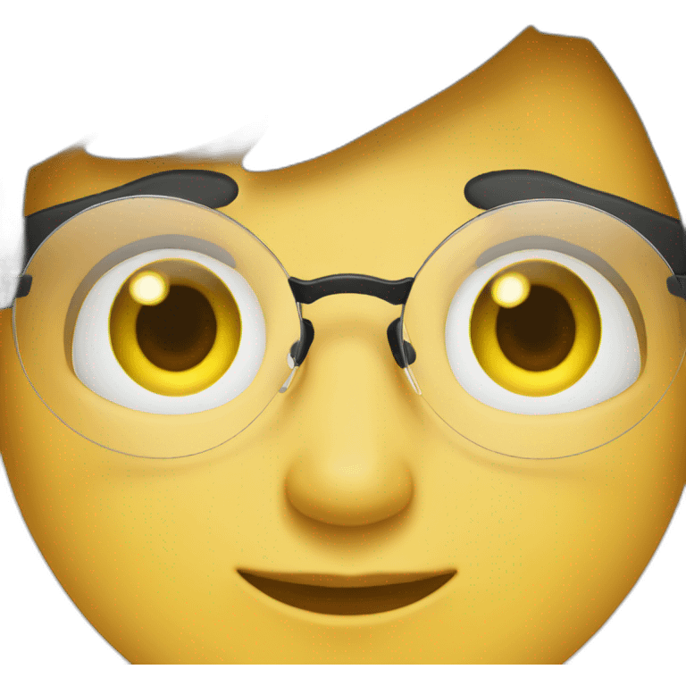 The Young eye doctor with black hair yellow face emoji