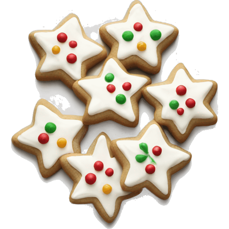 Christmas cookies with white simple frosting aesthetically laying on a plate  emoji