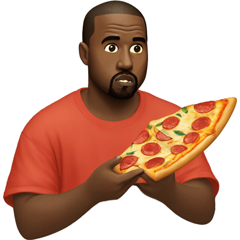 kanye west eating pizza emoji