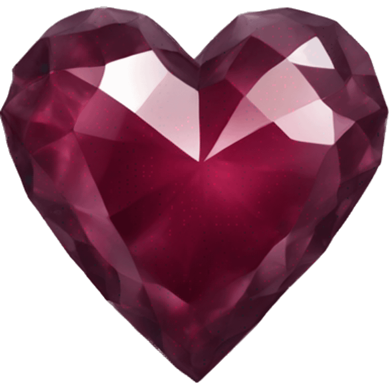 crystal heart with burgundy shimmer emoji