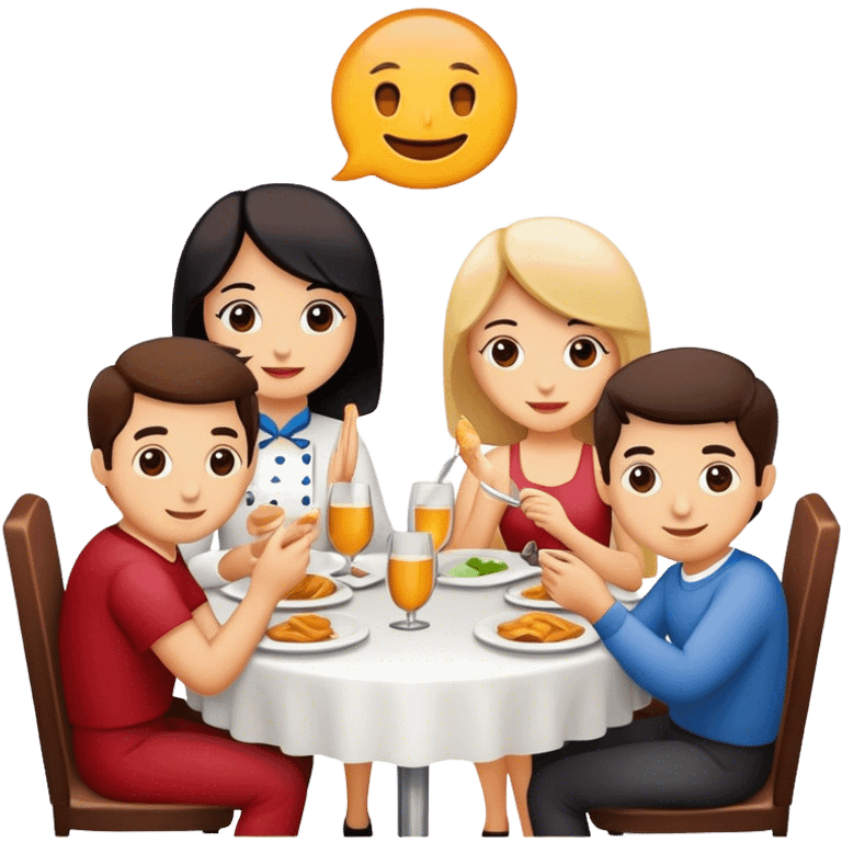 friends at the restaurant  emoji