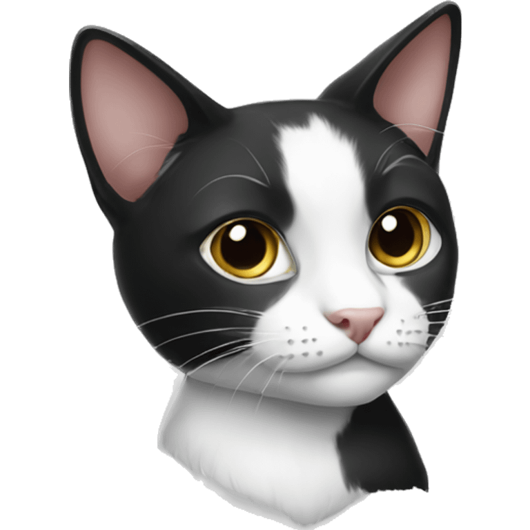 black and white cat emoji