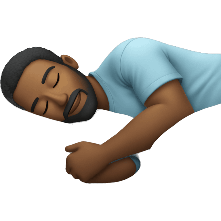 attractive black man with beard sleeping on pillow emoji