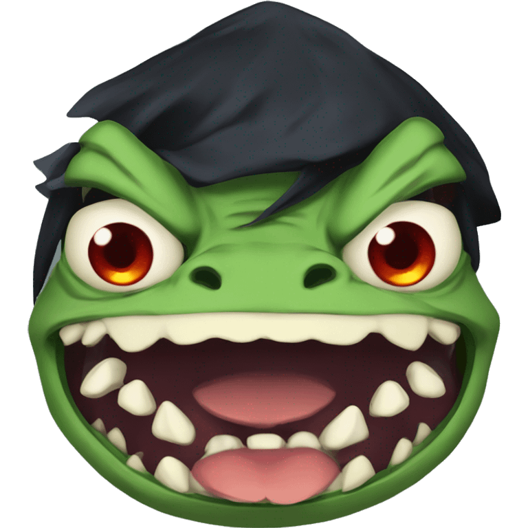 angry bullfrog with vampire fangs nd a toph emoji