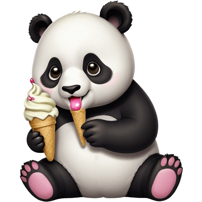 Panda eating ice cream emoji