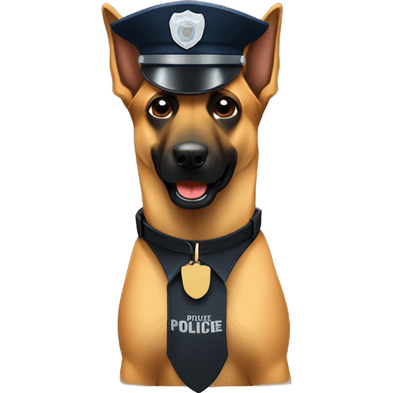 Belgian malinois with police hat emoji