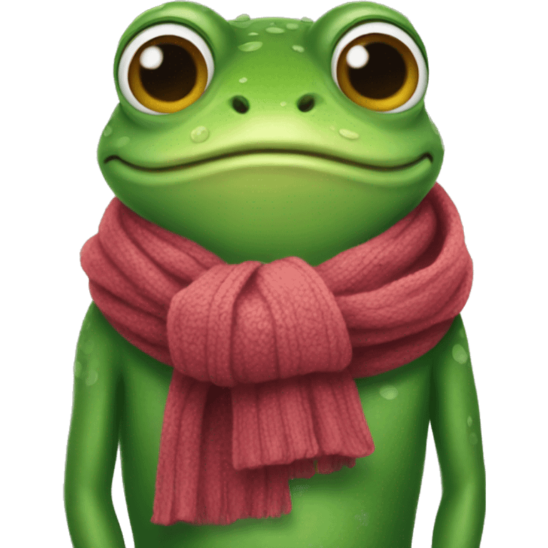 frog wearing a scarf emoji