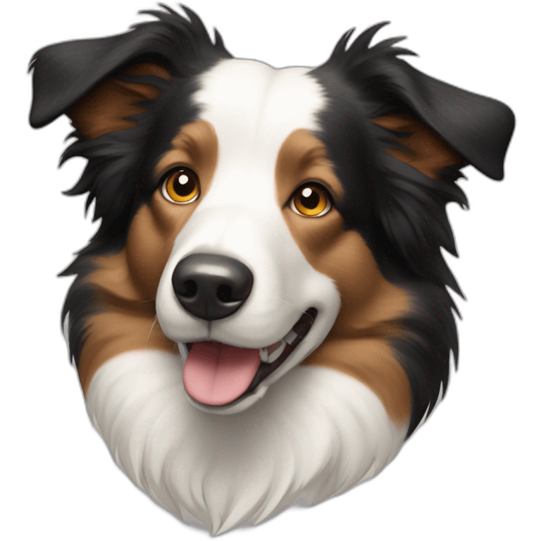 tricolor border collie with no white on the muzzle emoji